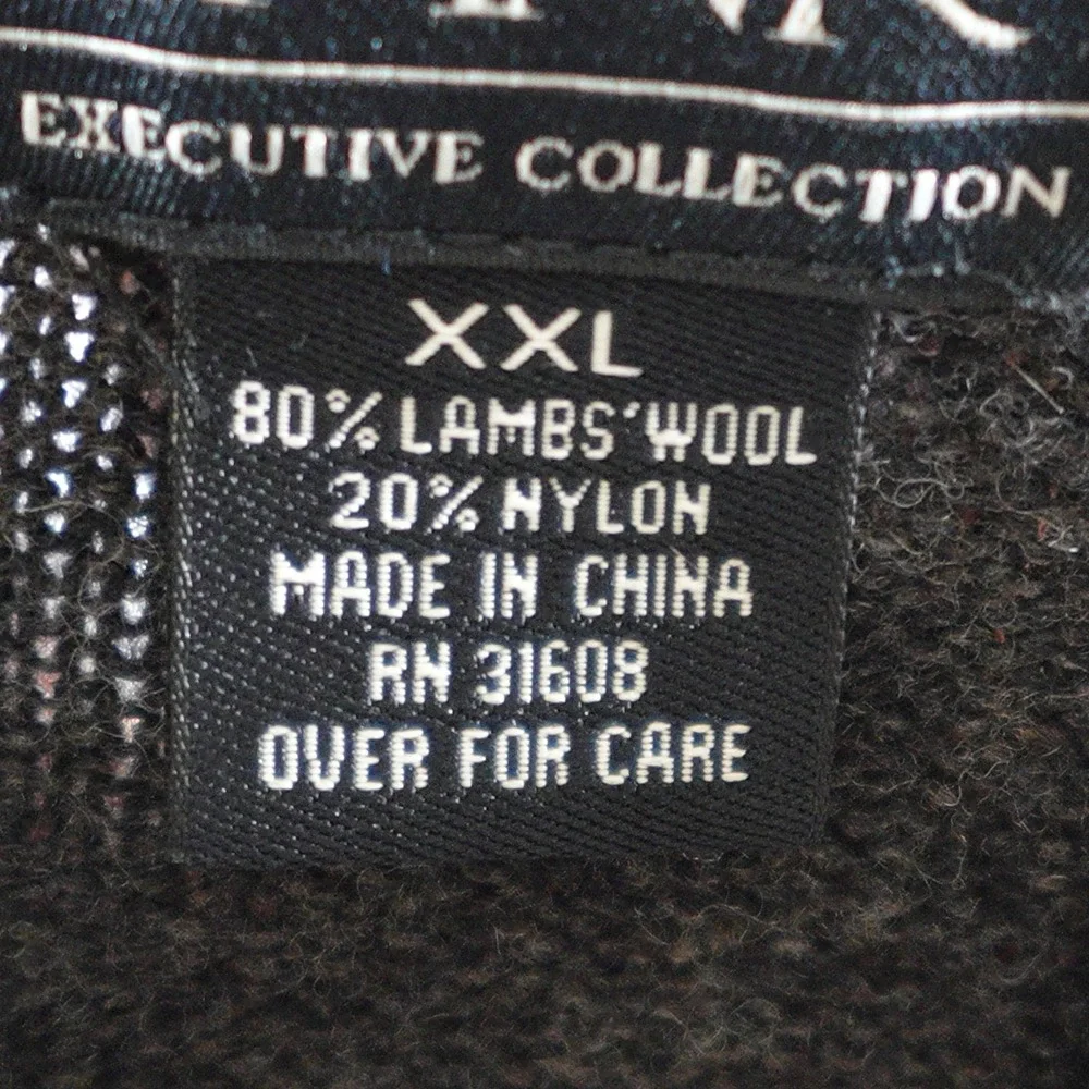 Jos. A. Bank Sweater Men XXL Brown Lambs Wool Blend 1/4 Zip Executive Collection
